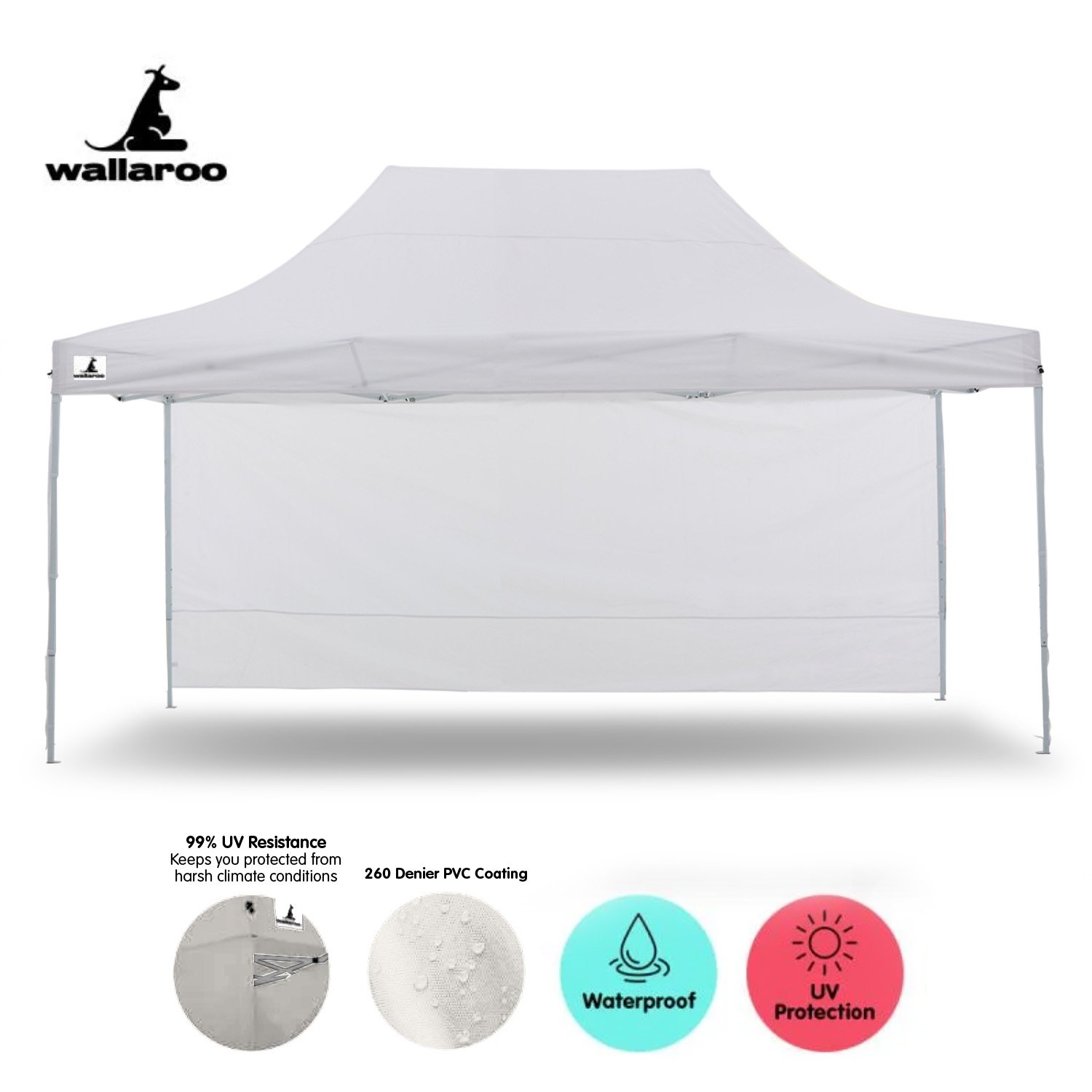 Wallaroo Gazebo Tent Marquee 3x4.5m PopUp Outdoor White โ image 3
