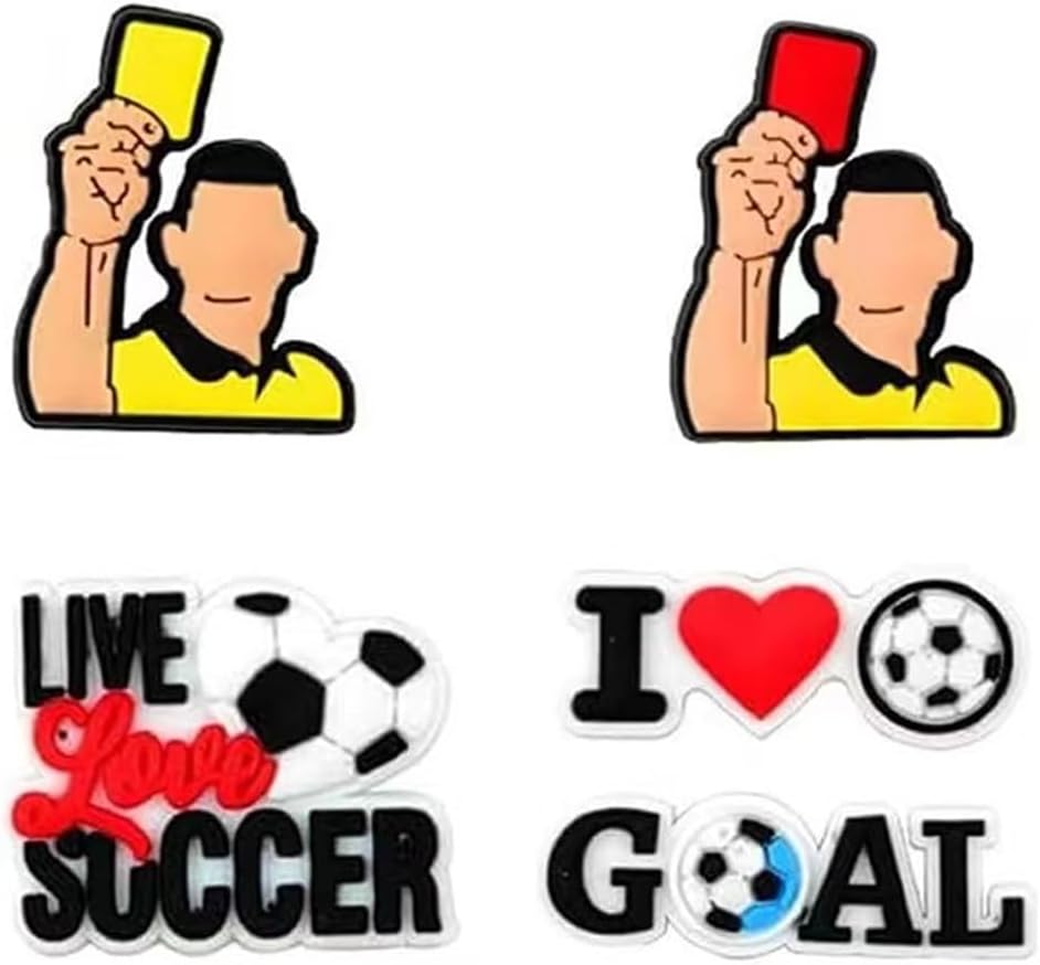 38pcs Soccer Ball Charms for Clog Shoe Decoration, Sports Soccer Football Shoe Charms Accessories Pack, Cute Random Charms — image 4