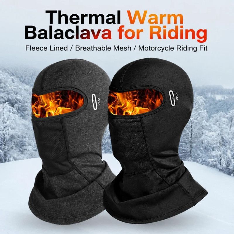 Wind Block Warm Face Mask, Black Long Design, One Size, 2 Pcs — image 2