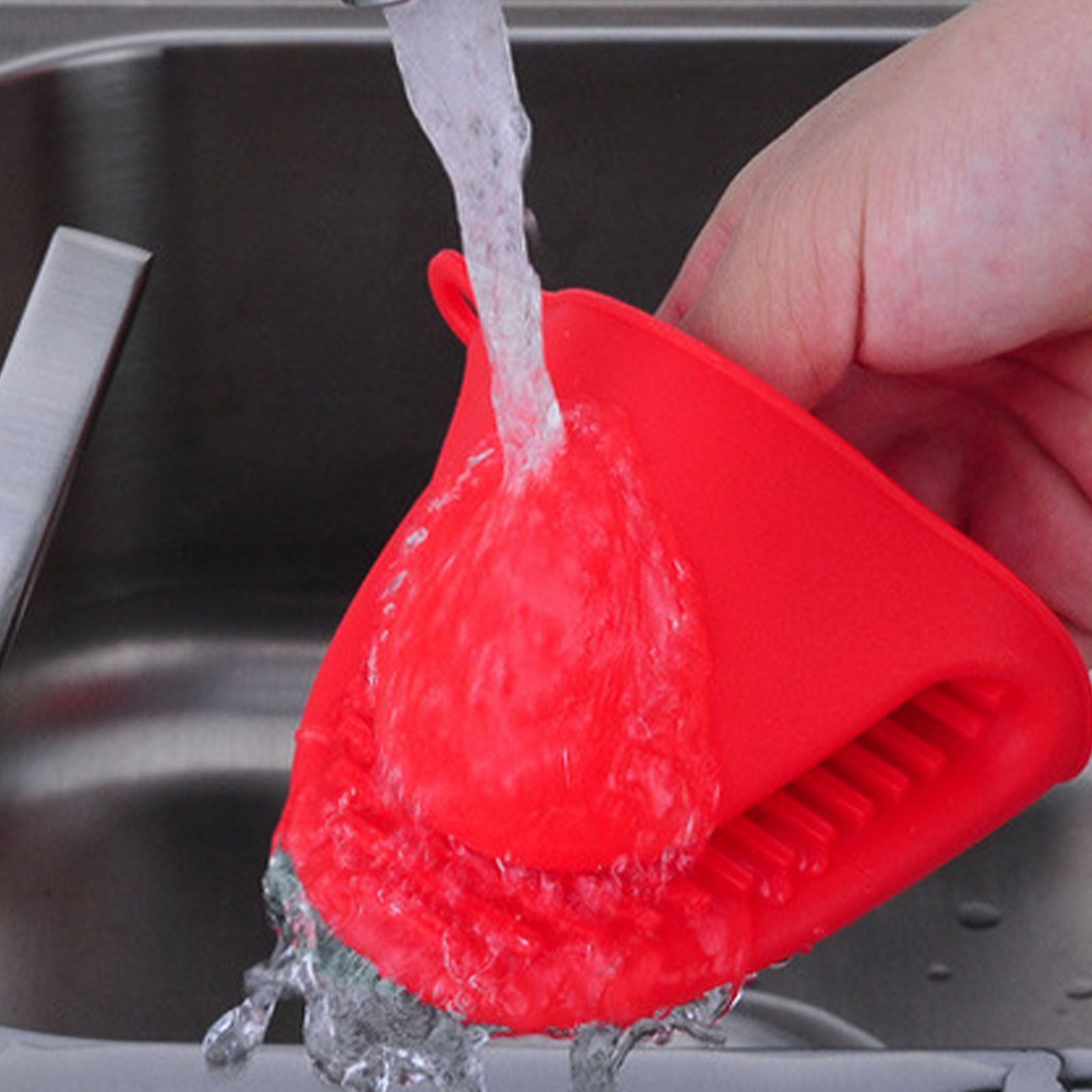 Oven Mitts Heat Resistant, Mini Oven Mitts, Mini Silicone Oven Gloves,Pinch Grips Mitts Potholder for Kitchen Cooking & Baking, 1 Pcs, 3.93x3.35 3.93" x 3.35" β image 6