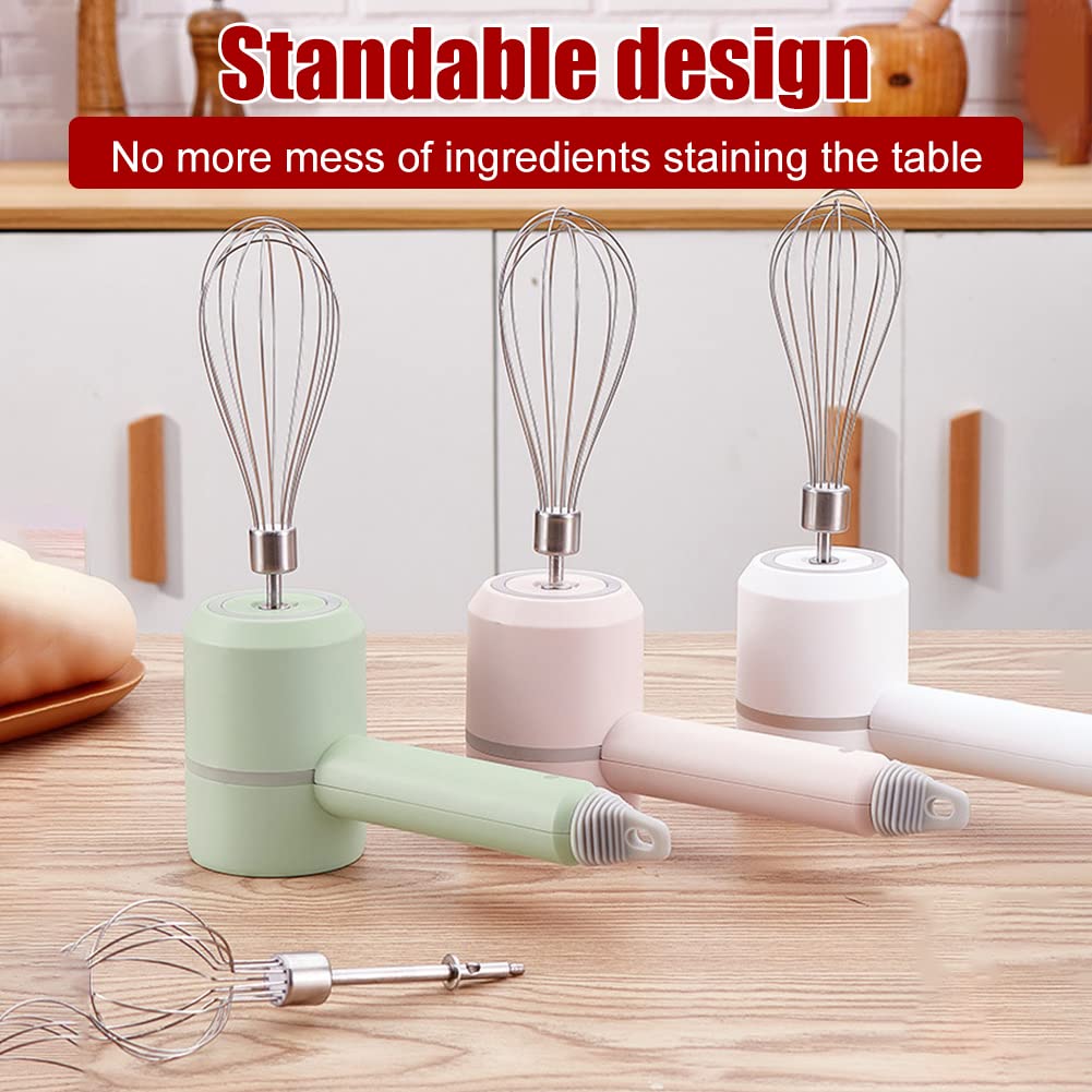 Cordless Electric Hand Mixer and Mini Food Chopper with Whisk Attachment for Eggs, Cream, Garlic and Kitchen Prep, 5.1 cm, White โ image 3