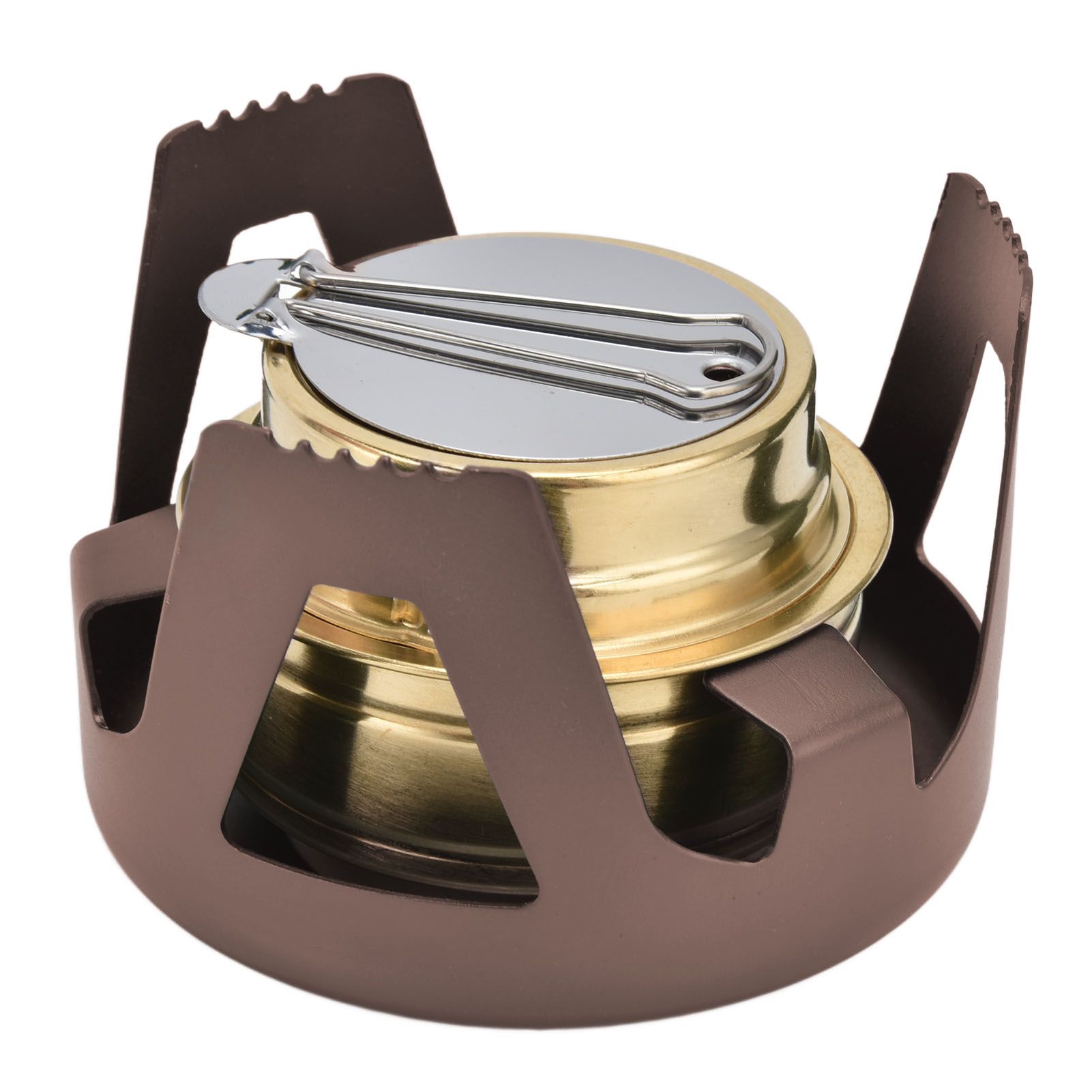 Camping Stove Windproof Vaporizable Portable Liquid Spirit Stove with Stand for Outdoor CampingBrown — image 6
