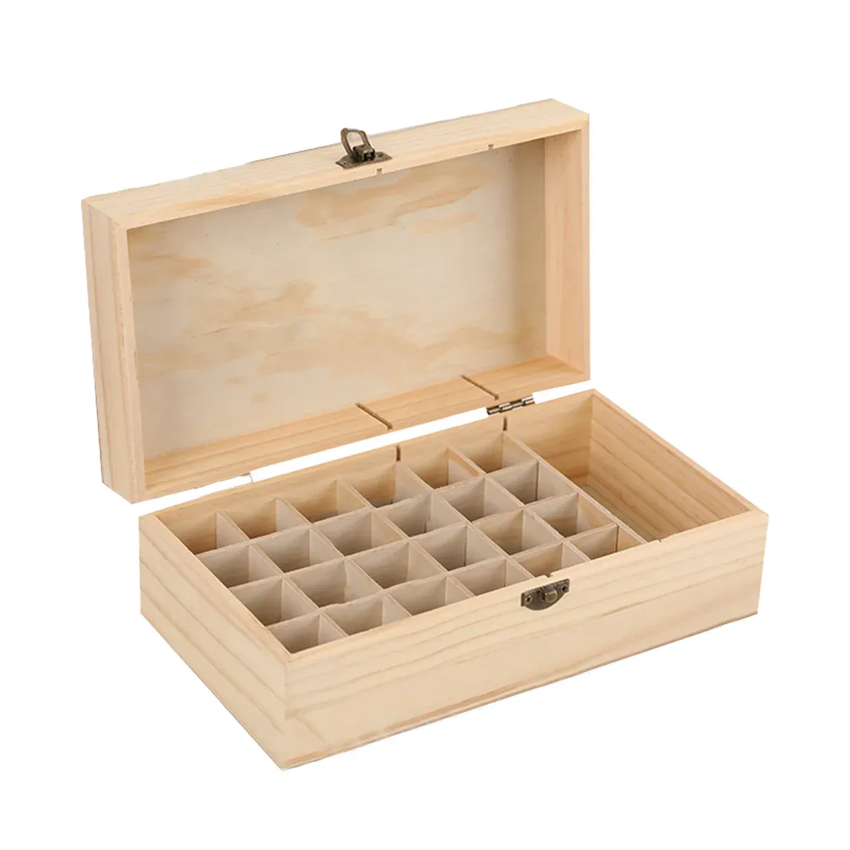 Large Capacity Solid Wood Essential Oil Storage Box 25 Grid Organizer Durable — image 2