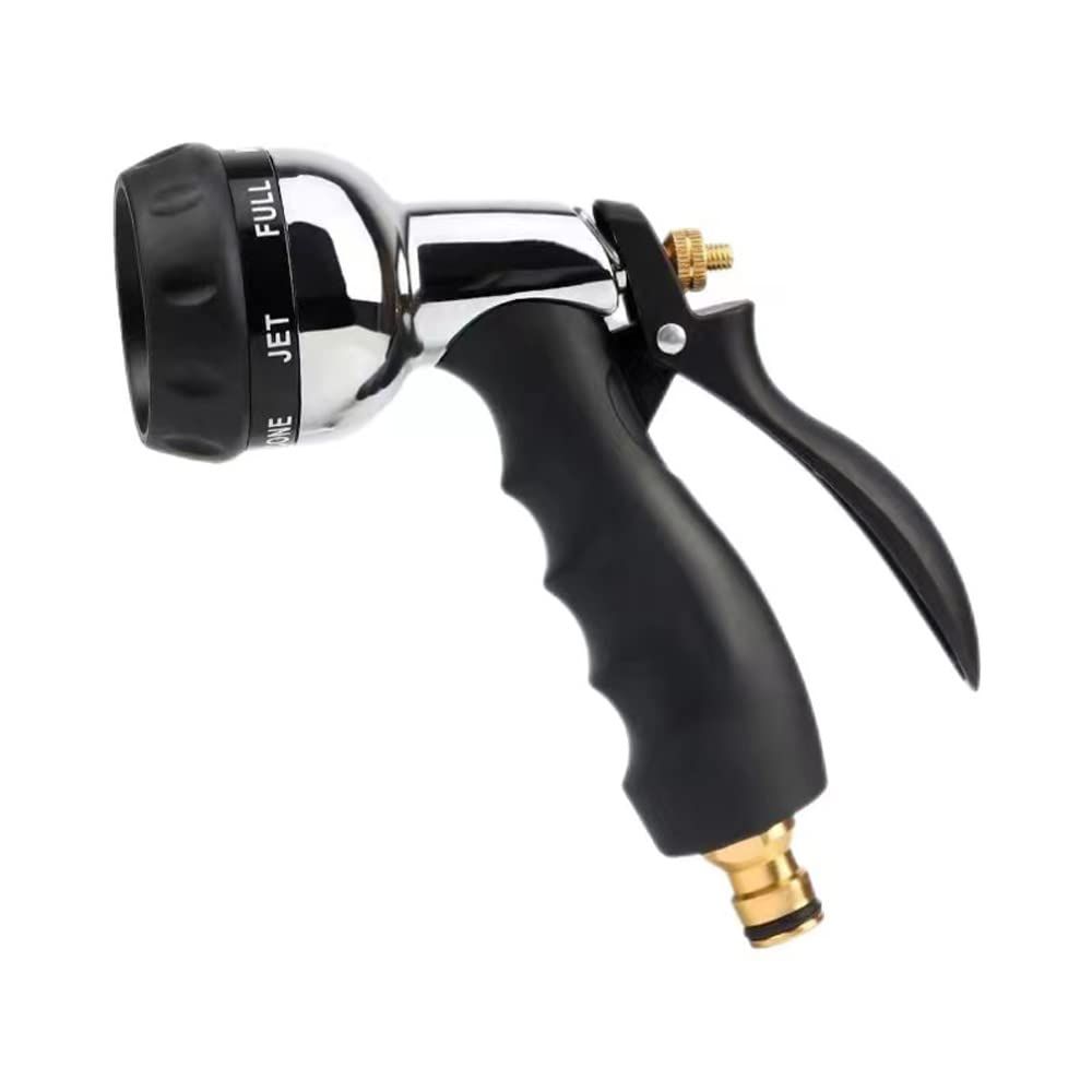 1 PCS Ultra Light Spray Pattern Hose Water Pistol Insulated Industrial Grade Power Spray Nozzle, Black