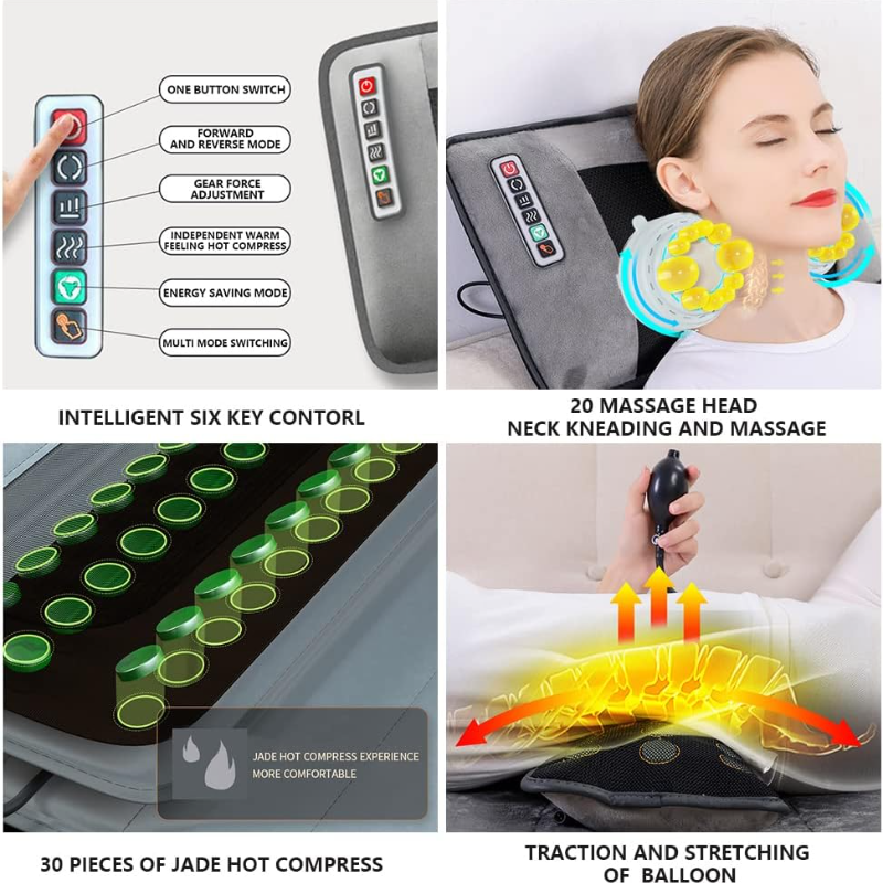 10 Vibrating Motors Massage Mat Full Body Heated Mattress Pillow Pain Relief AU — image 6
