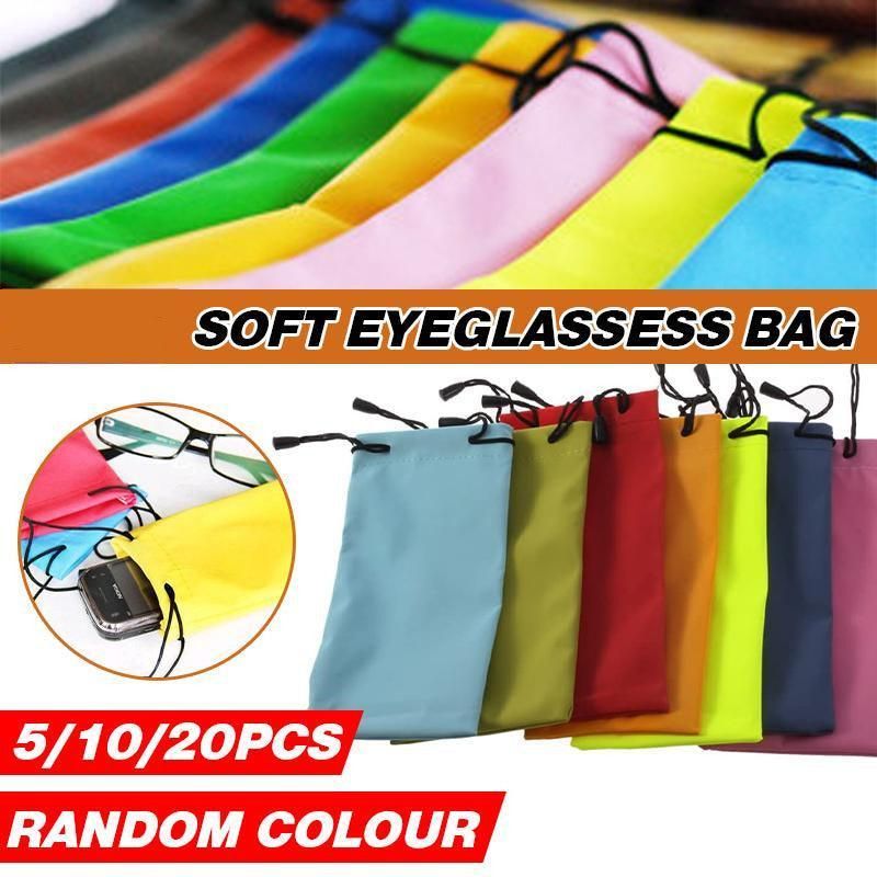 5PCS Cleaning Clothes Sunglasses Pouch Glasses Case Soft Eyeglasses Bag Random - 20PCS โ image 2