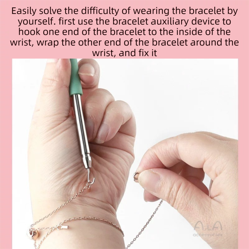 2-Pack Green Jewelry Fastener Helper Tool - Quick Bracelet & Fine Chain Wearer Aid With Telescopic Titanium Steel Hook โ image 5
