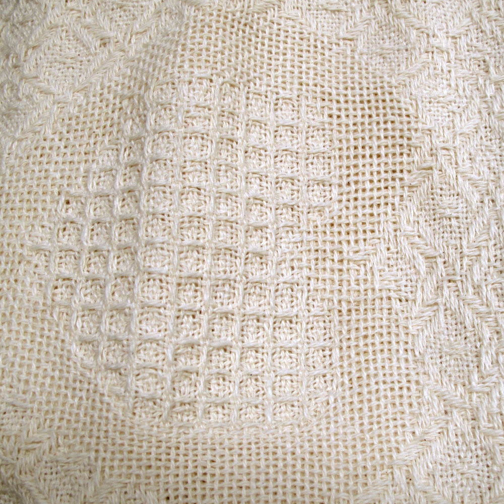 Cotton Knitted Cushion Cover Heart Natural — image 2