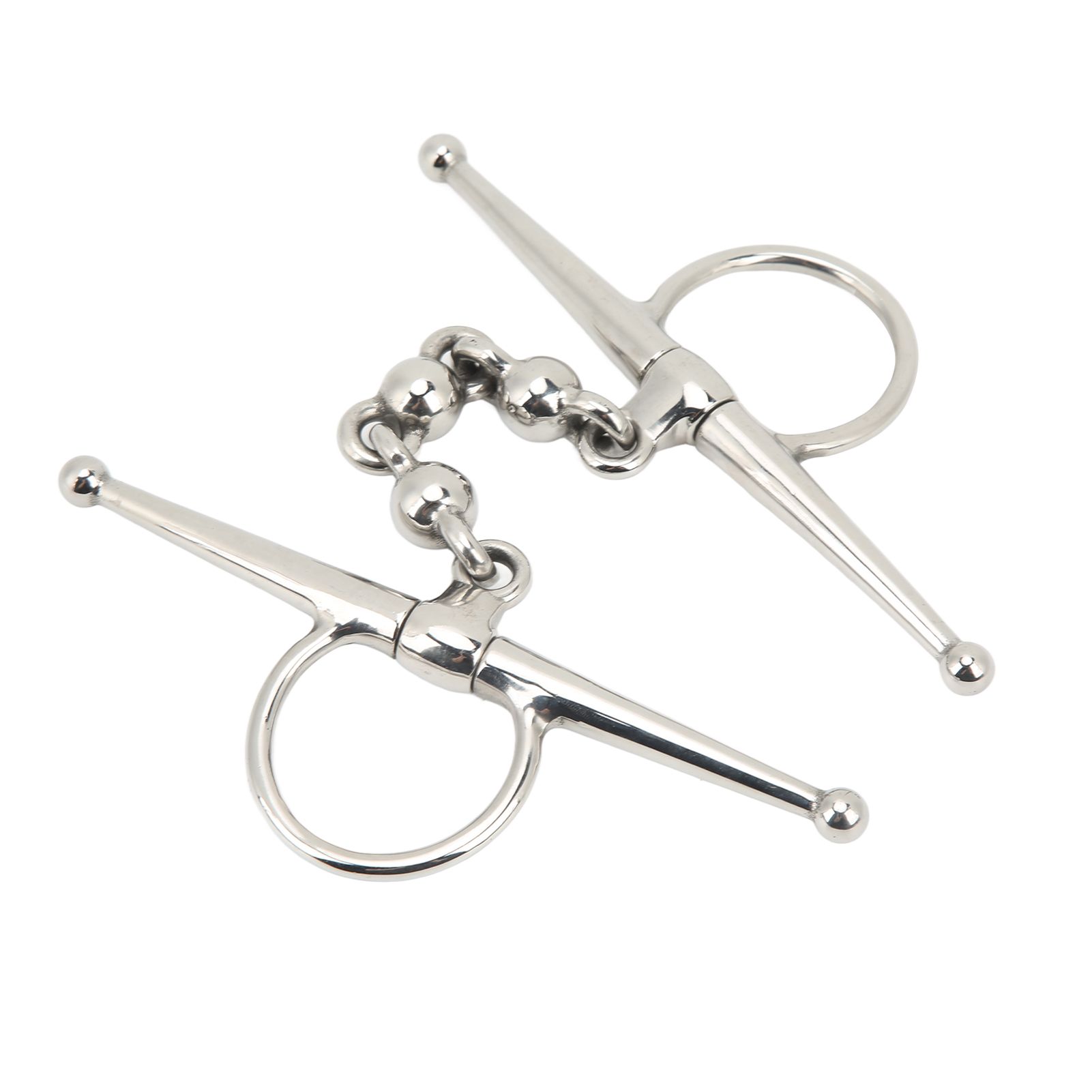135mm Stainless Steel Horse Mouth Bit Horse Mouth Riding Full Cheek Snaffle Bit with Ball Chain โ image 6