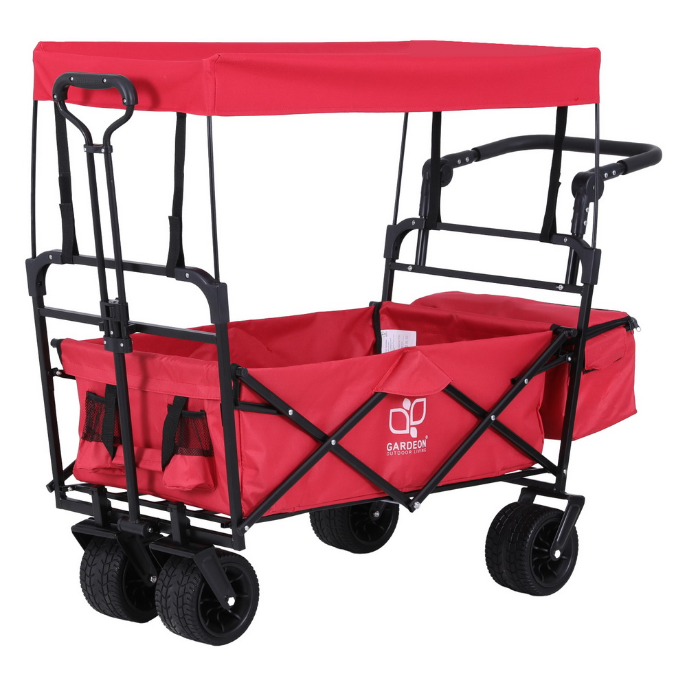 Gardeon Garden Cart with Removable Canopy Red โ image 4