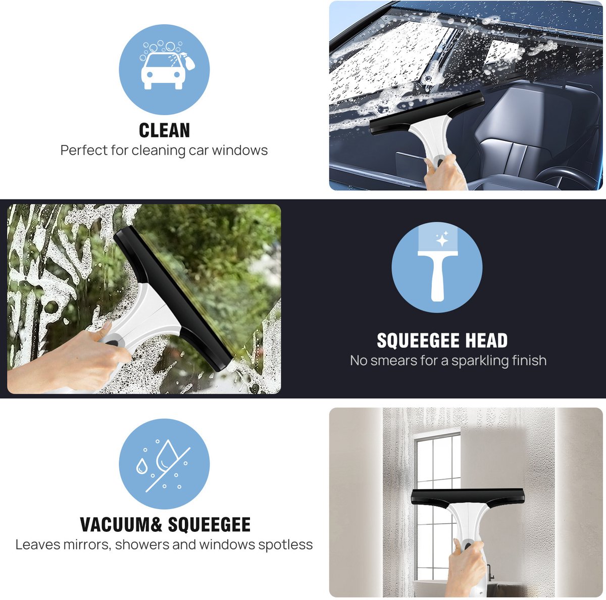 Windshield wiper - window cleaner - window squeegee - window cleaner - cordless window vacuum cleaner - water tank, spray bottle with microfiber cover — image 2