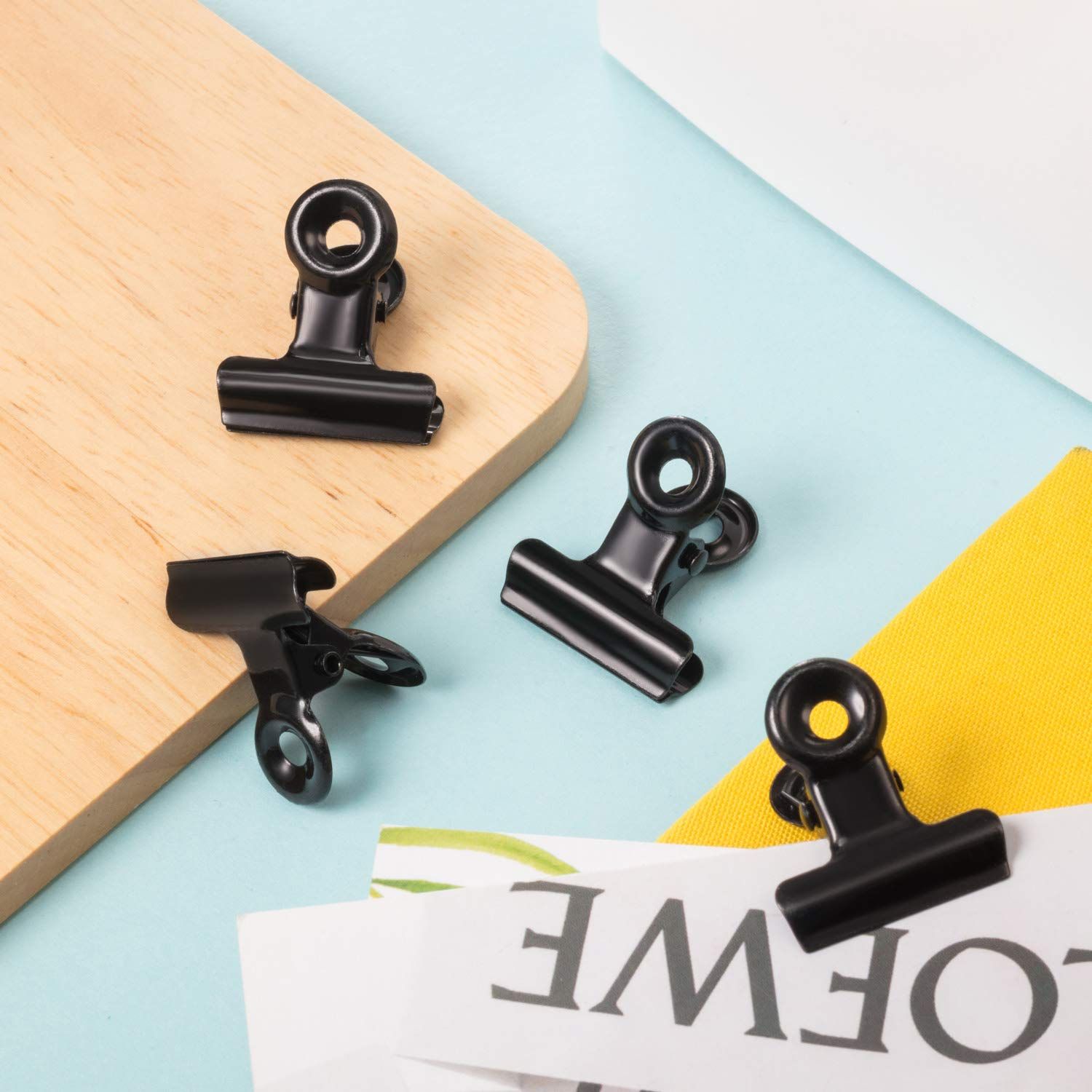 10 Pack Metal Clips Hinge Clips 1 Inch Small Bull Clips for Picture Crafts Office Home Supplies(Black) — image 4