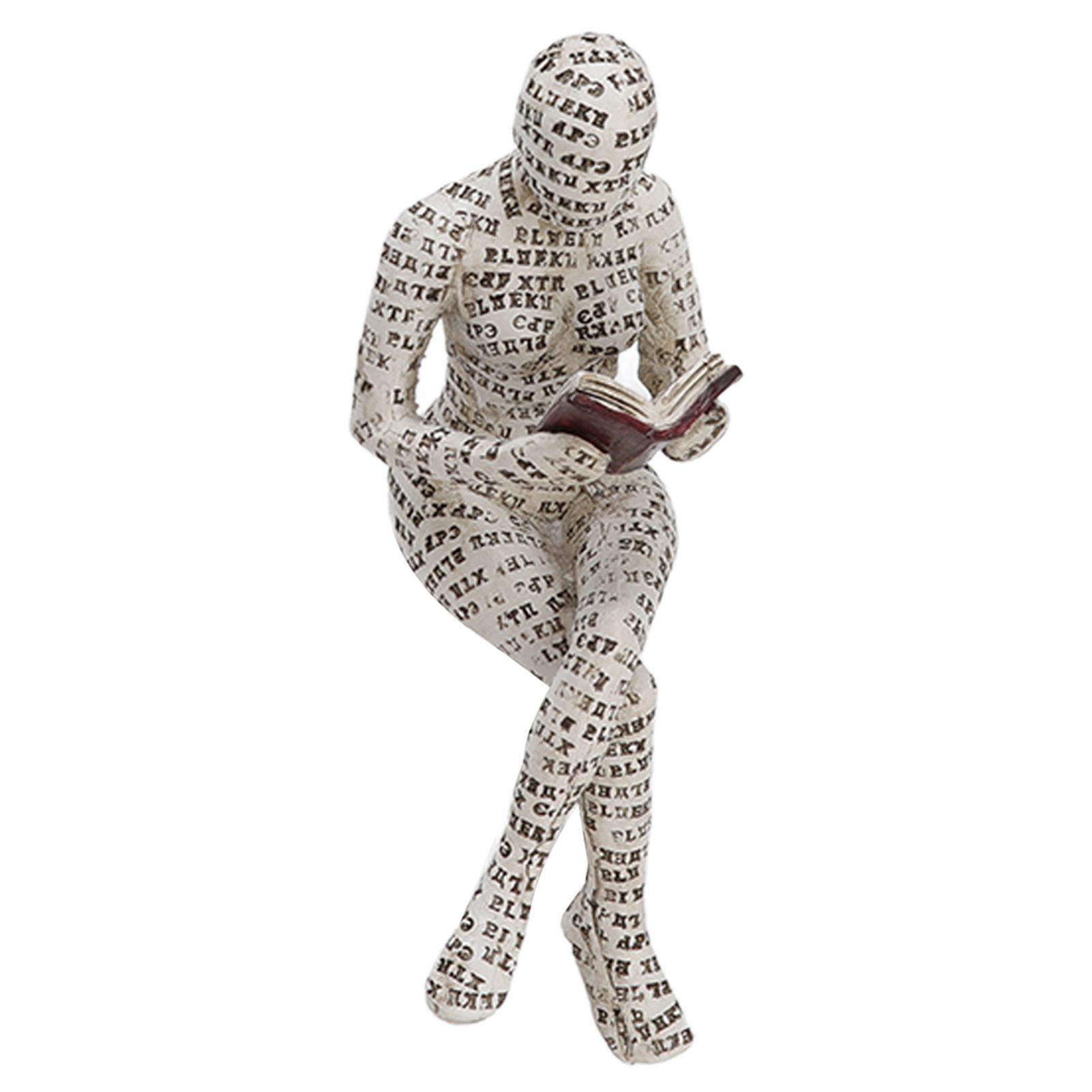 Resin Reading Woman Figurine Innovative Lady Reading Pulp Molding Bookshelf Ornaments for Home Decoration F — image 3