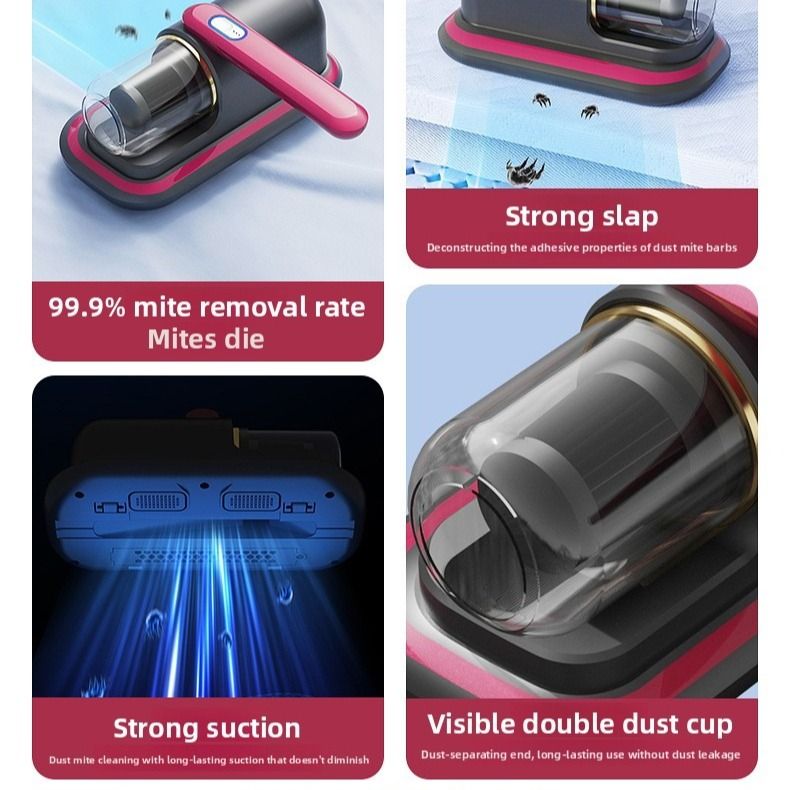 Home Handheld Dust Mite Vacuum Cleaner, High-Frequency Dual-Beating + UV Sterilization, Cordless Portable Dust Mite Remover for Mattresses and Sofas, Cordless — image 2