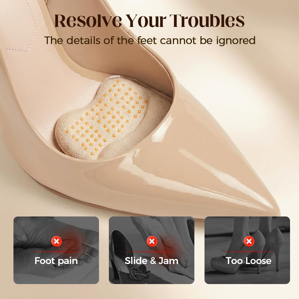 Metatarsal Pads for Women, 2026 Upgraded Ball of Foot Chions, Shoe Inserts with Non-Slip Design, One Size Fits All Breathable Comfort Insoles for High Heels — image 4