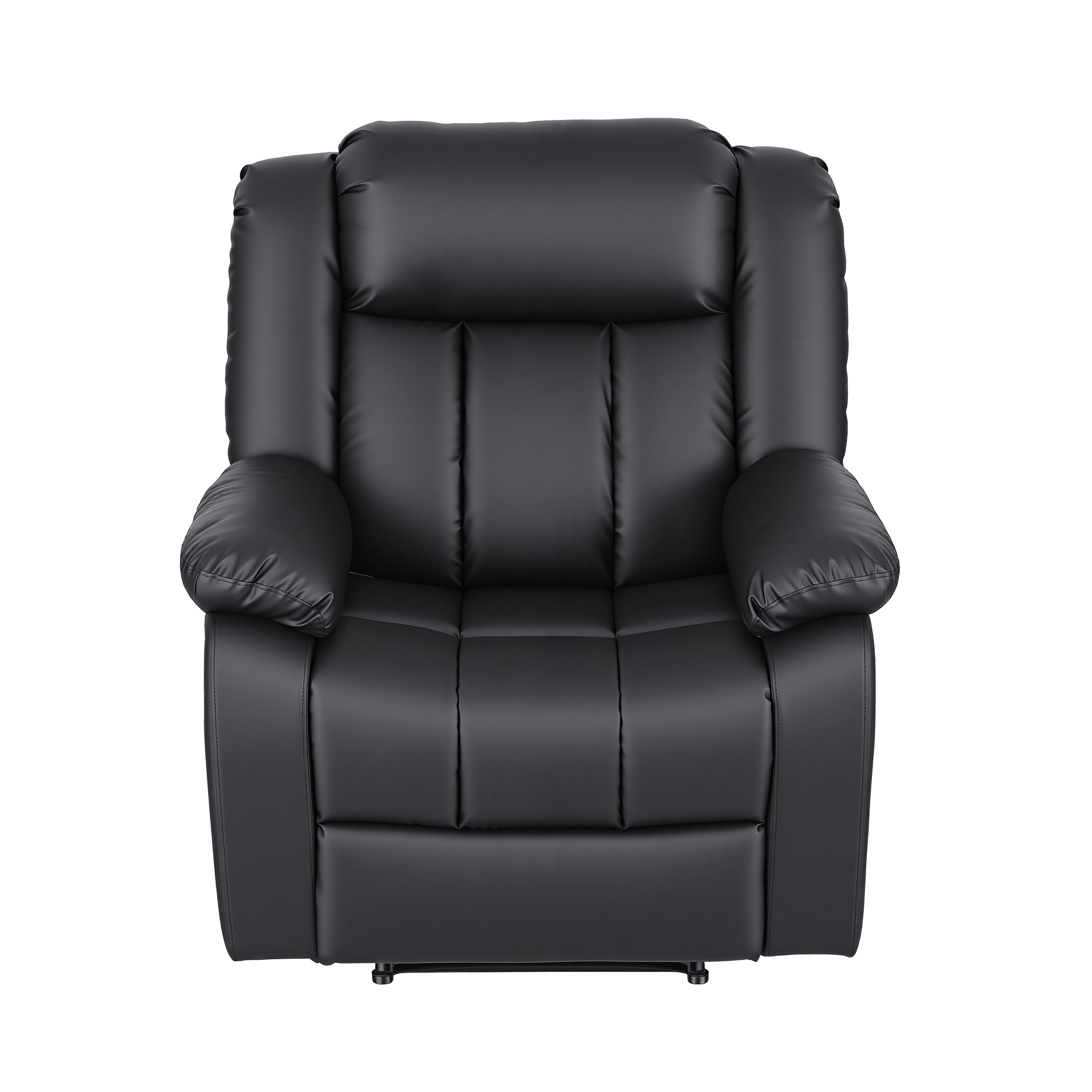 Artiss Manual Massage Recliner Chair for Living Room, Leather Sofa Lounge Reclining Chair with 2 USB Port, 160° Recline Reading Chair with 20CM Wide Armrests — image 3