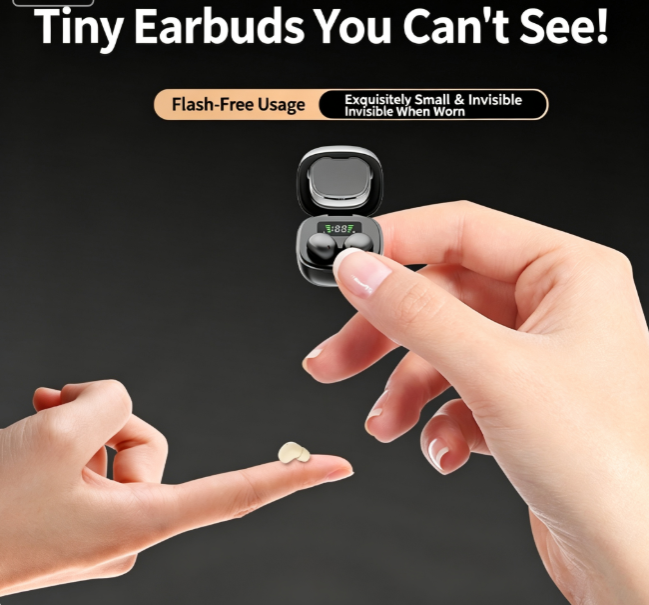 Y19 Mini Hidden Sleep Wireless Bluetooth Earbuds with LED Digital Display,white — image 3