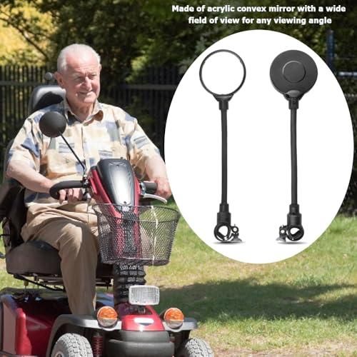 2 Pack 360° Rotating Wide Angle Rearview Mirror for Mobility Scooters and Wheelchairs (Black) — image 5