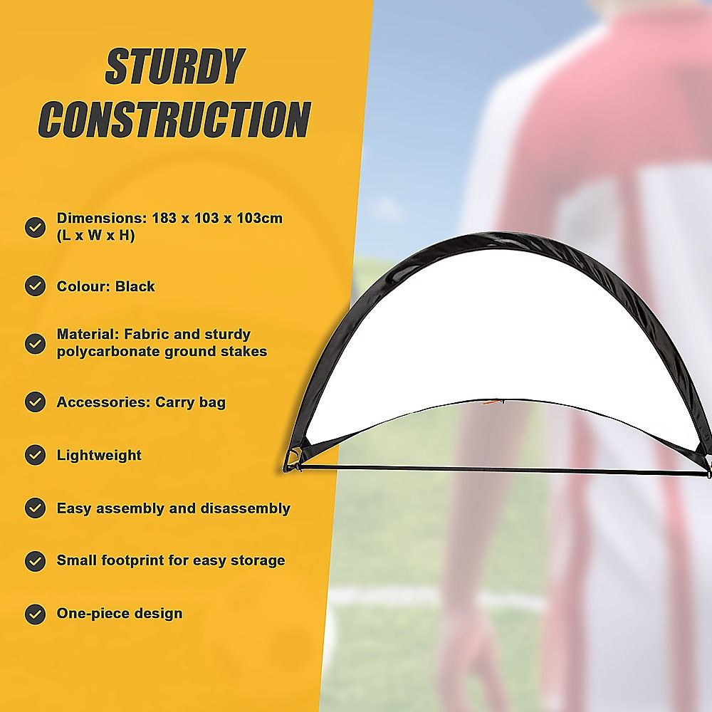 Pair of Soccer Football Goals 180cm Pop Up Portable Quick Set Up โ image 7