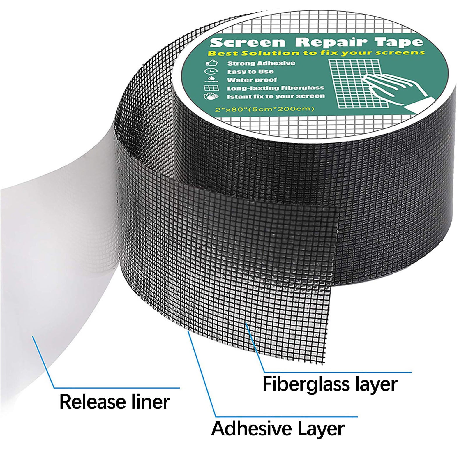 Mosquito Screen Repair Tape, Self-Adhesive Fiberglass Patch for Door & Window Mesh, 5x200cm Strong Fix for Rips & Tears, High-Low Temp Resistant Net Sticker โ image 5
