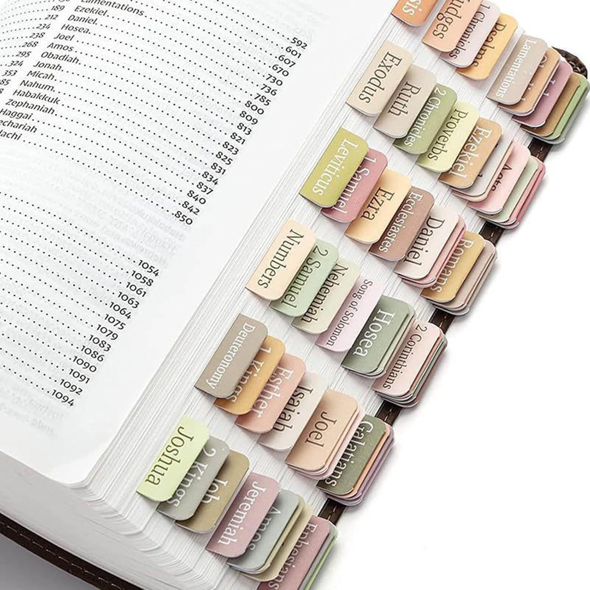 Bible Index Tab Set (5 pieces, 75 stickers) - Removable and replaceable laminated tabs for easy navigation - Decorative Bible accessories for women and men — image 3