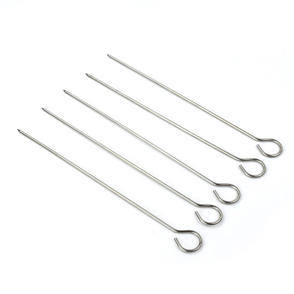 Stainless Steel Barbecue Skewers with Rack Grilling Needle and Holder Set Reusable Barbecue Tools — image 4