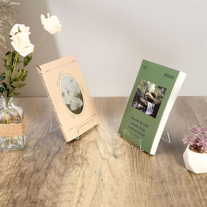 7 Pieces Acrylic Bookends, Clear Bookends, For Office Bookstore Schools Library - 10.5 × 9 × 7.5Cm — image 4