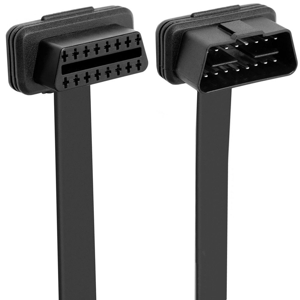 OBD2 male to female extended line OBD elbow flat line surface strip GPS tracking ELM327 automotive testing line 8-core โ image 2