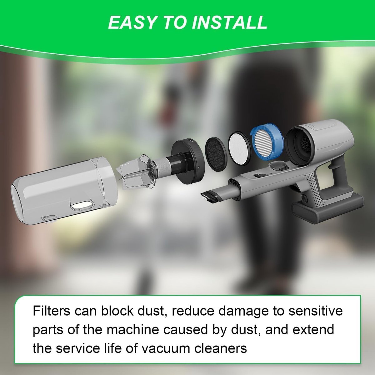 3 pieces - vacuum cleaner filter set - 2 front engine filters + 1 hygiene filter - suitable for AEG Ultimate 8000 - regular filter replacement - vacuum cleaner โ image 3