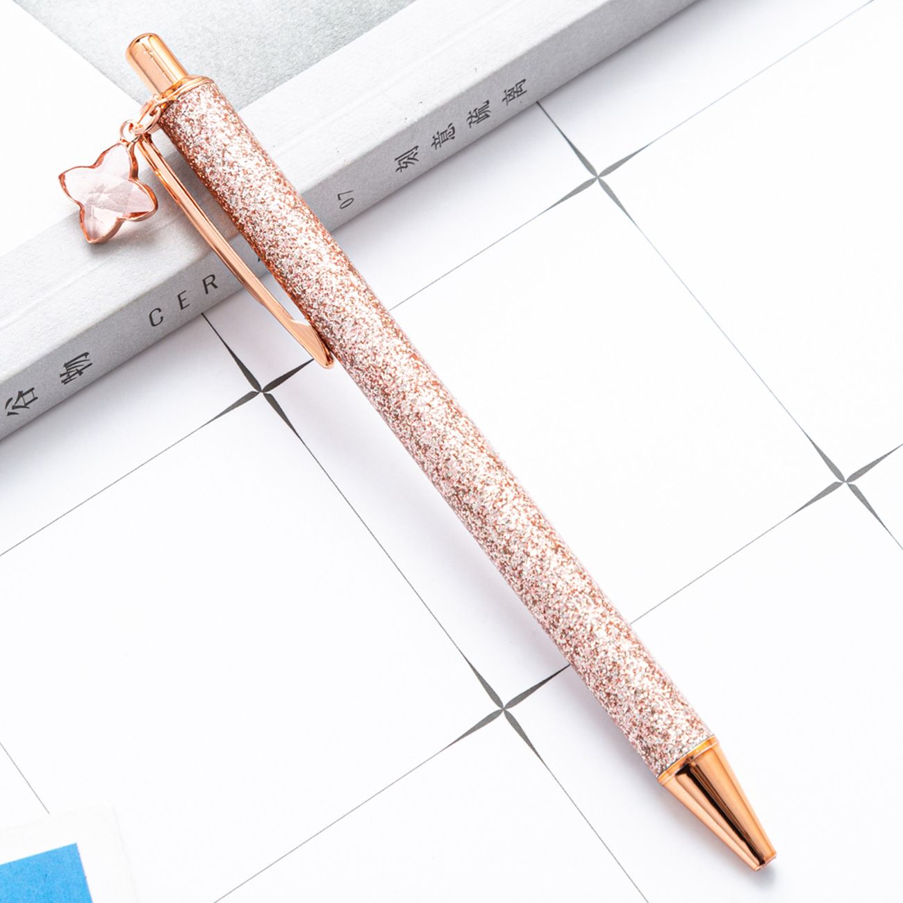 3 pcs Ballpoint Pen Metal Sequin Crystal Pen Glitter Click Ball Pens Black Ink Medium Point for School Office Supplies β image 3