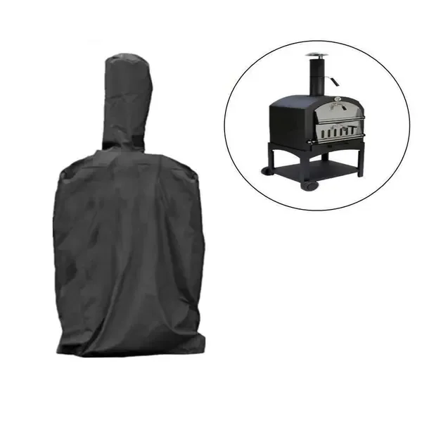 Pizza Oven Cover Waterproof Polyester Protective Cover for Outdoor Wood Fired and Charcoal Pizza Ovens Black 170 × 65 × 55 cm — image 3