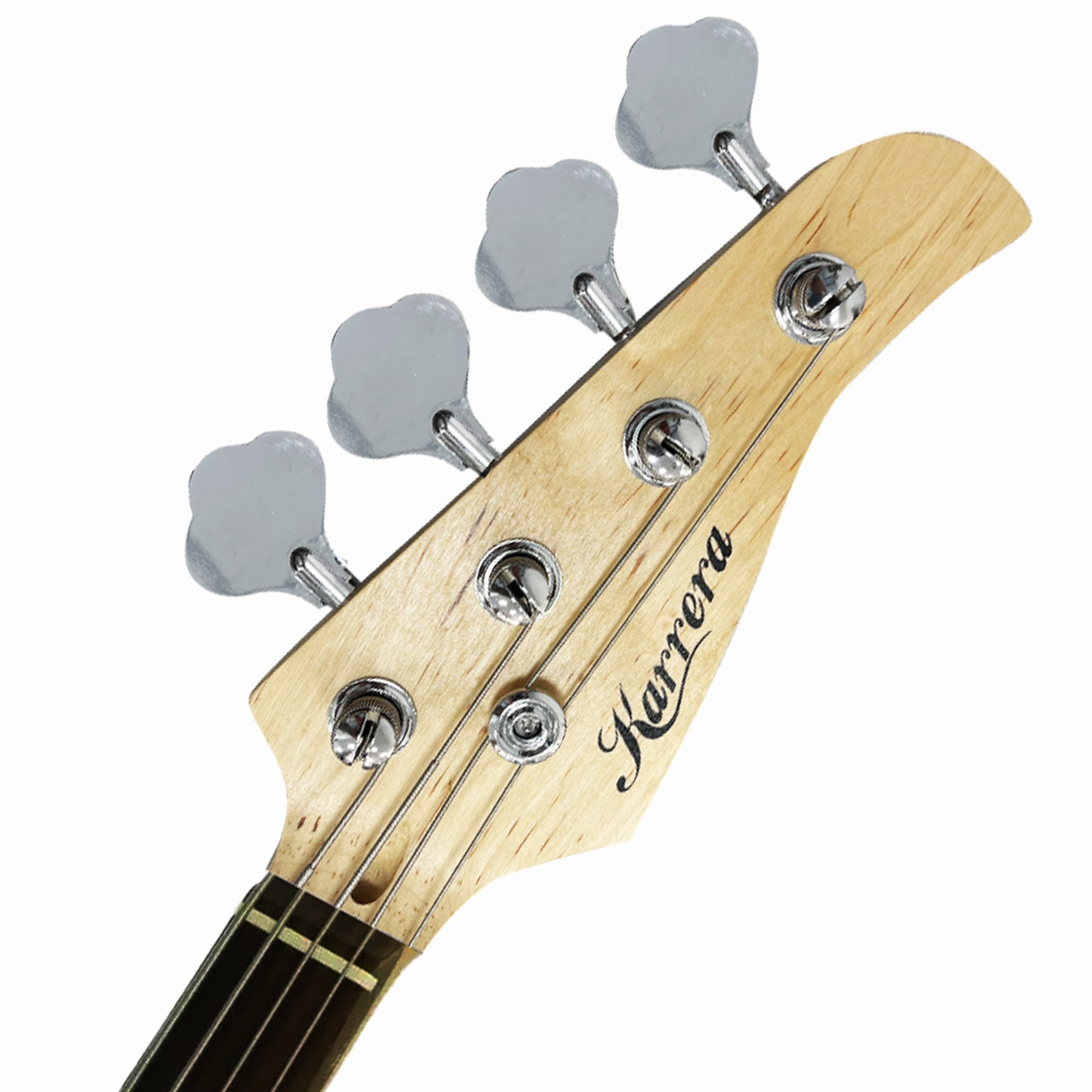 Karrera 39in Electric Guitar Bass Tuner Music 4-String Instrument Full Size Black β image 3