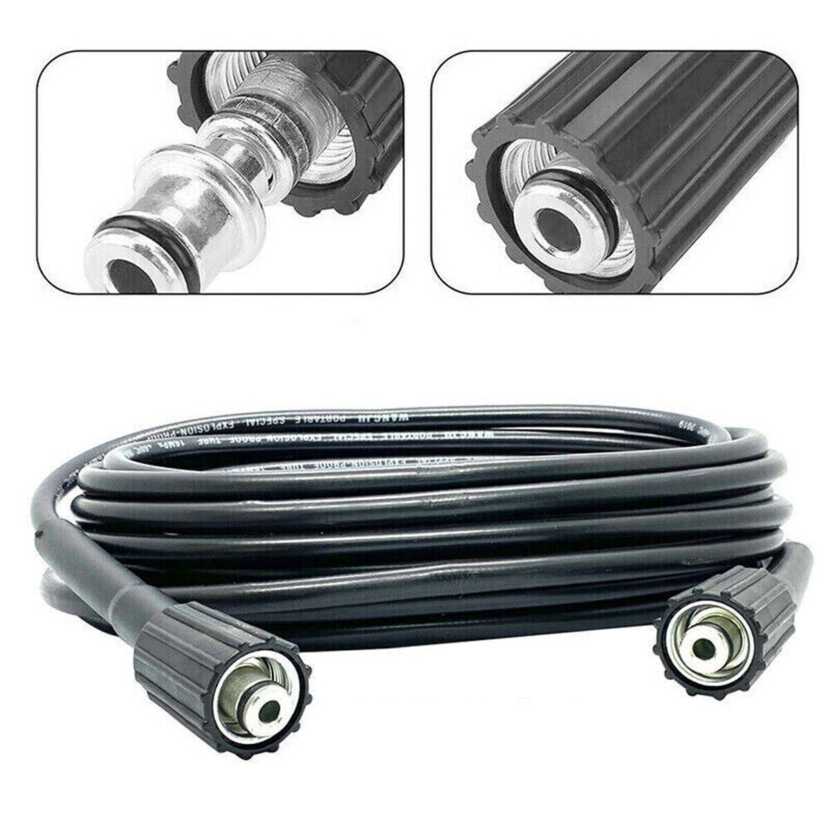 15M (50FT) High-Pressure Washer Hose - 5800 PSI Heavy-Duty Cleaning Hose with Longer Ring Nut — image 3