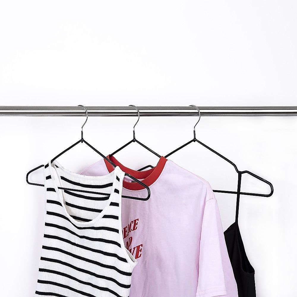 100x Metal Clothes Hangers Non Anti Slip Rubber Coated Wire Suit Coat Hanger — image 3