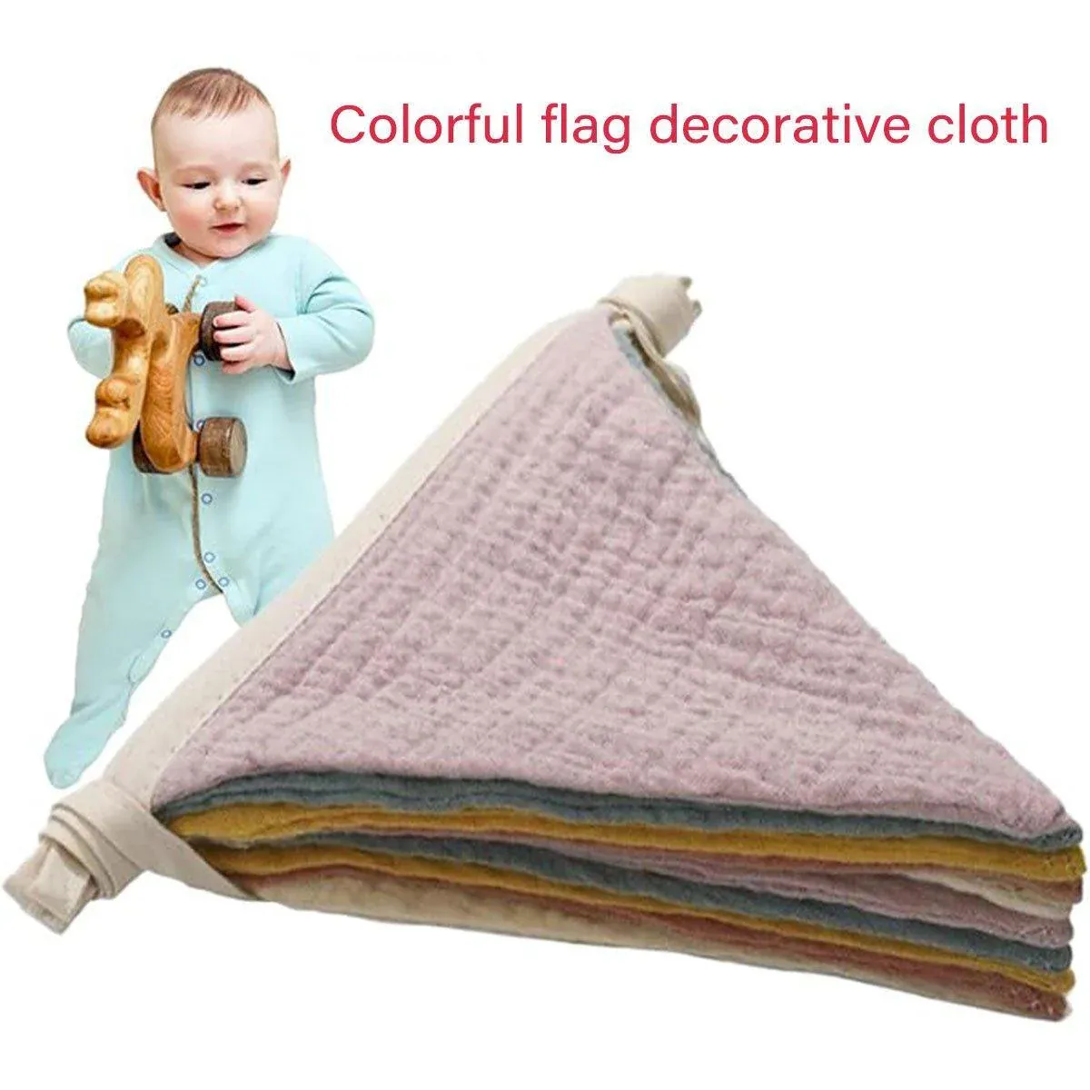 2PCS Triangle Bunting Flag Garland Hanging Flag Banner for Wedding Parties — image 6