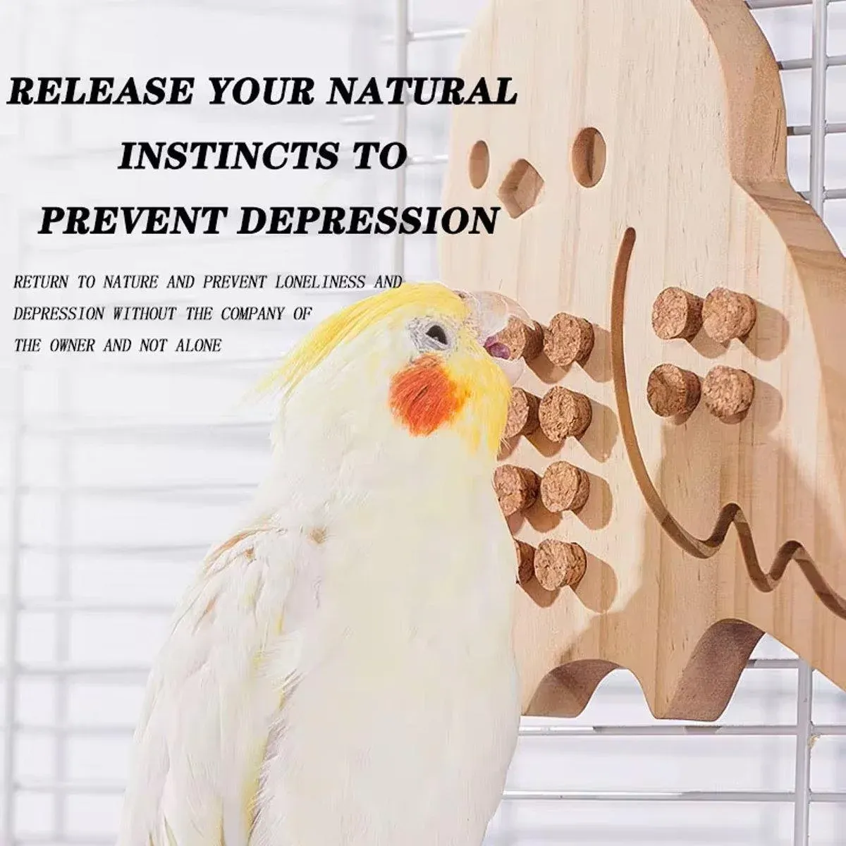 Parrot Toy Nibbling Relief Anti-Depression Puzzle Supplies for Bird Chewing Fun - Cork Pellets 30PCS*2 โ image 4
