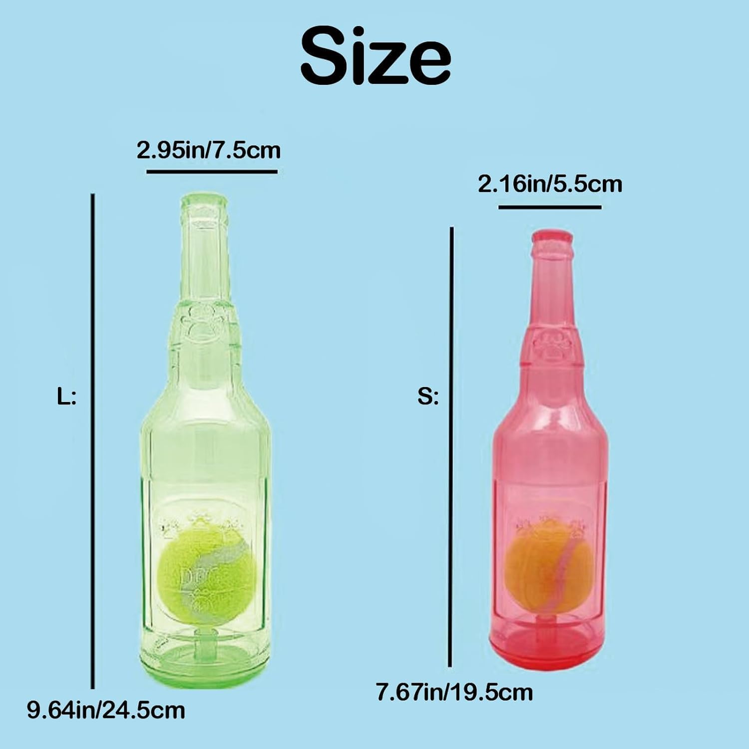 Rubber Water Bottle Toys with Tennis Ball — image 2