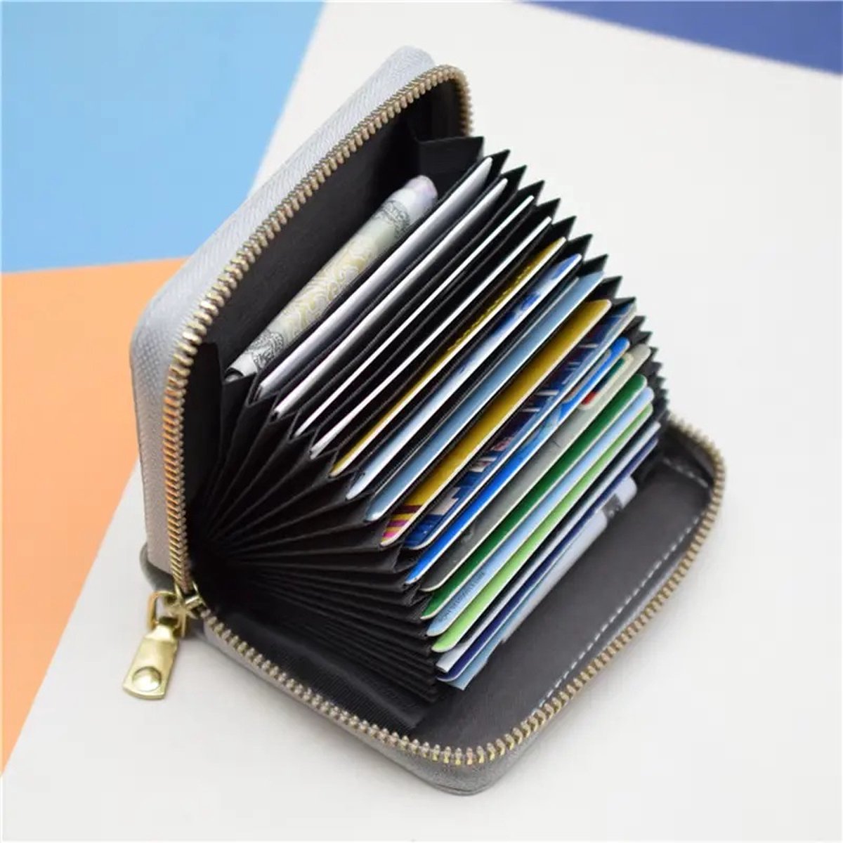 Card Holder with Anti-RFID | Credit Card Holder | With Cash Compartment | Card Holder - Wallet | PU Leather | Wallet | Nude — image 2