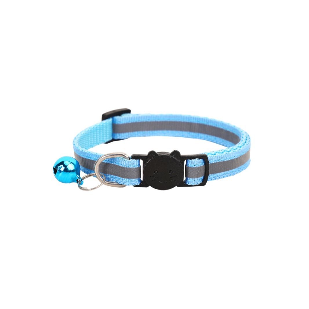Cat Collar Pei Pet Reflective Safety Buckle Polyester Rose Red Width 1.0CM size 19-32 can be adjusted — image 3