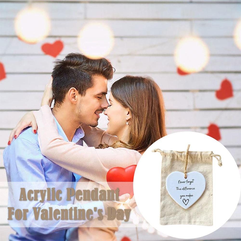 Thank You Gift, Never Forget The Difference You Make Ornament, Acrylic Hanging Heart Sign for Xmas Tree Home Decor — image 4