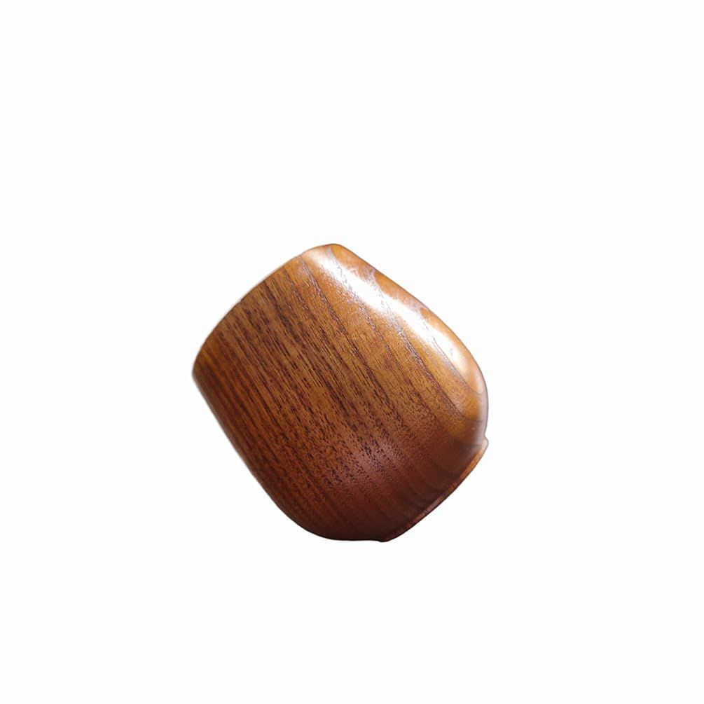 Wooden Tea Cups, Natural Solid Wood Japanese Tea Cups, Handmade Wooden Tea Mug, Coffee Mug, Drinking Cup 170ML(Brown 1 Pack) — image 3
