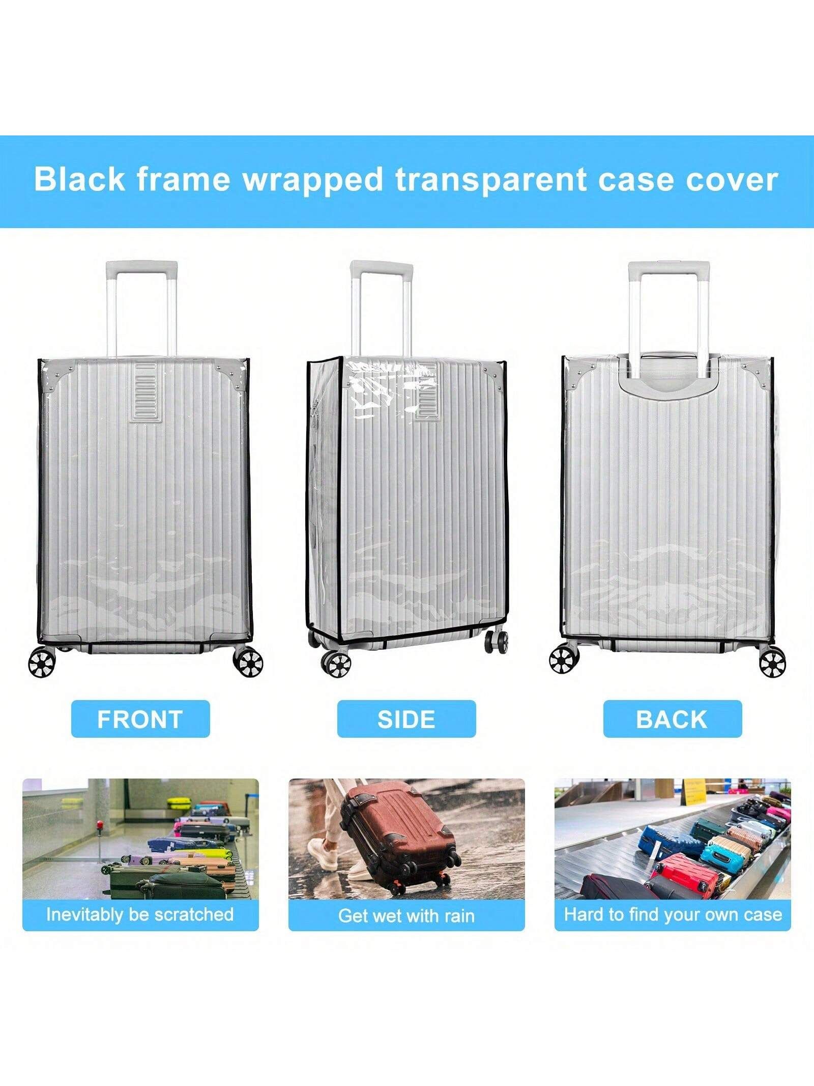Heavy Duty High Quality PVC Luggage Cover Transparent Design Telescopic Handle Cover Scratch Resistant Luggage Protector For Travel Suitable For 20 Inches Dust — image 3