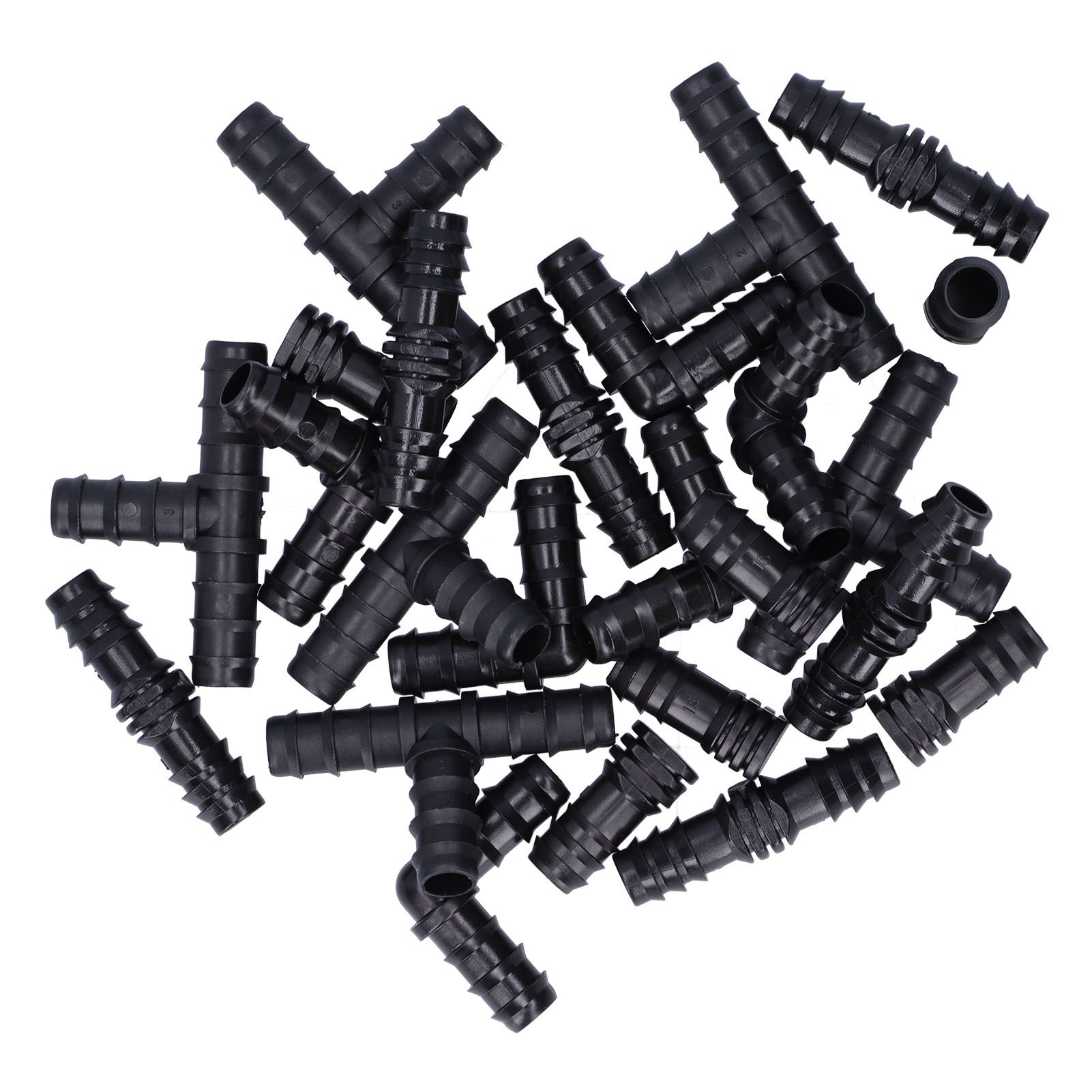 24Pcs/Set Drip Irrigation Fitting Kit 1/2 Tubing Barbed Connectors for Garden Greenhouse — image 3