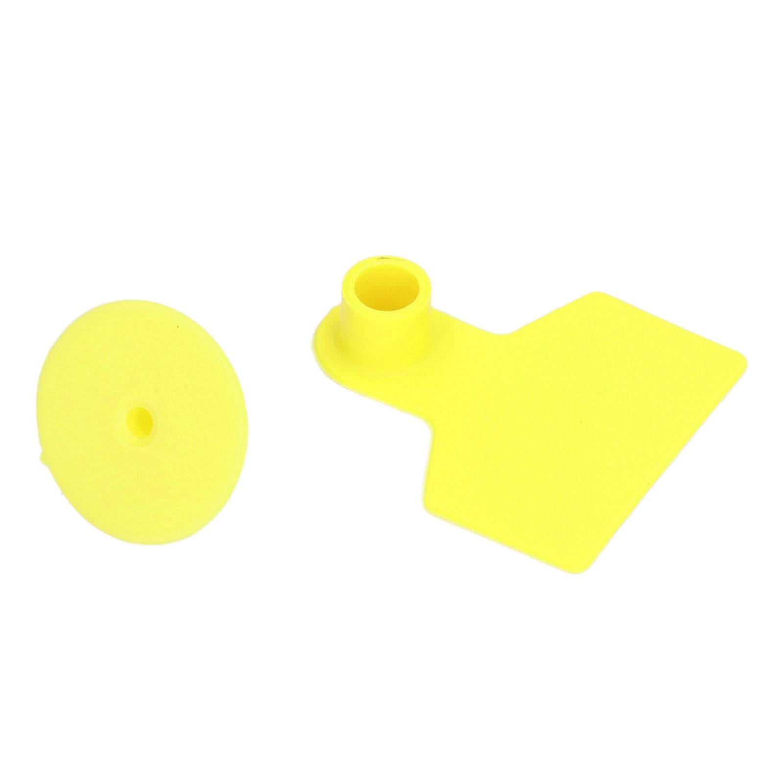 100 Sets Livestock Ear Tags Yellow Strong Plastic Easy to Use Blank Cattle Ear Tags for Cow Sheep Pig Farm — image 3