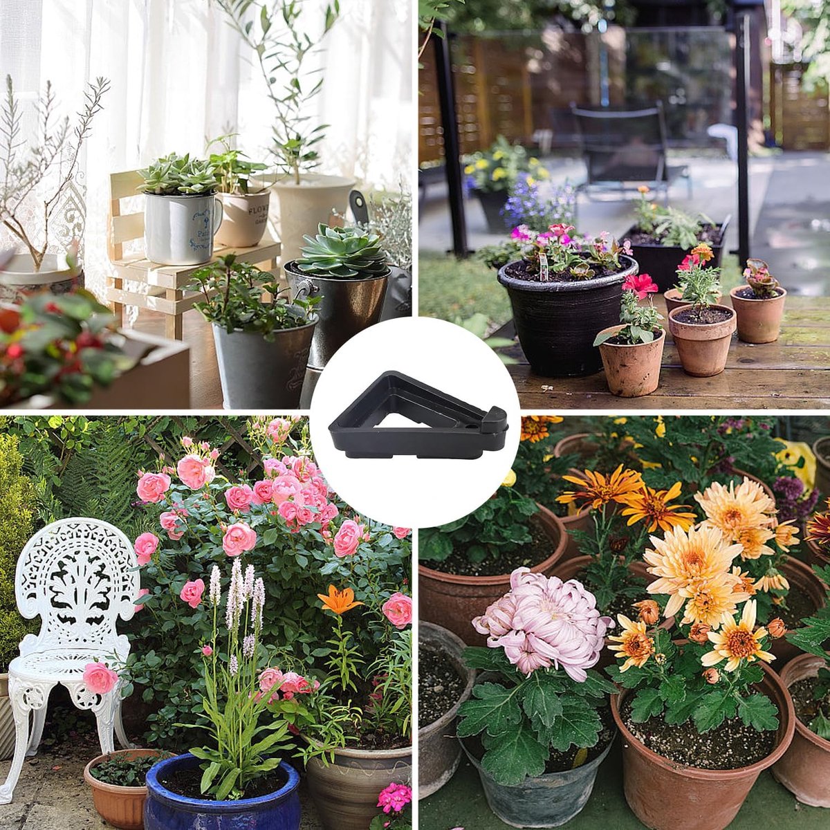 12 pieces - Flowerpot feet - Pot feet - Plant supports - Planter coasters - Flowerpot lifters - Triangular Planter Feet - Flowerpot risers - Non-slip — image 3