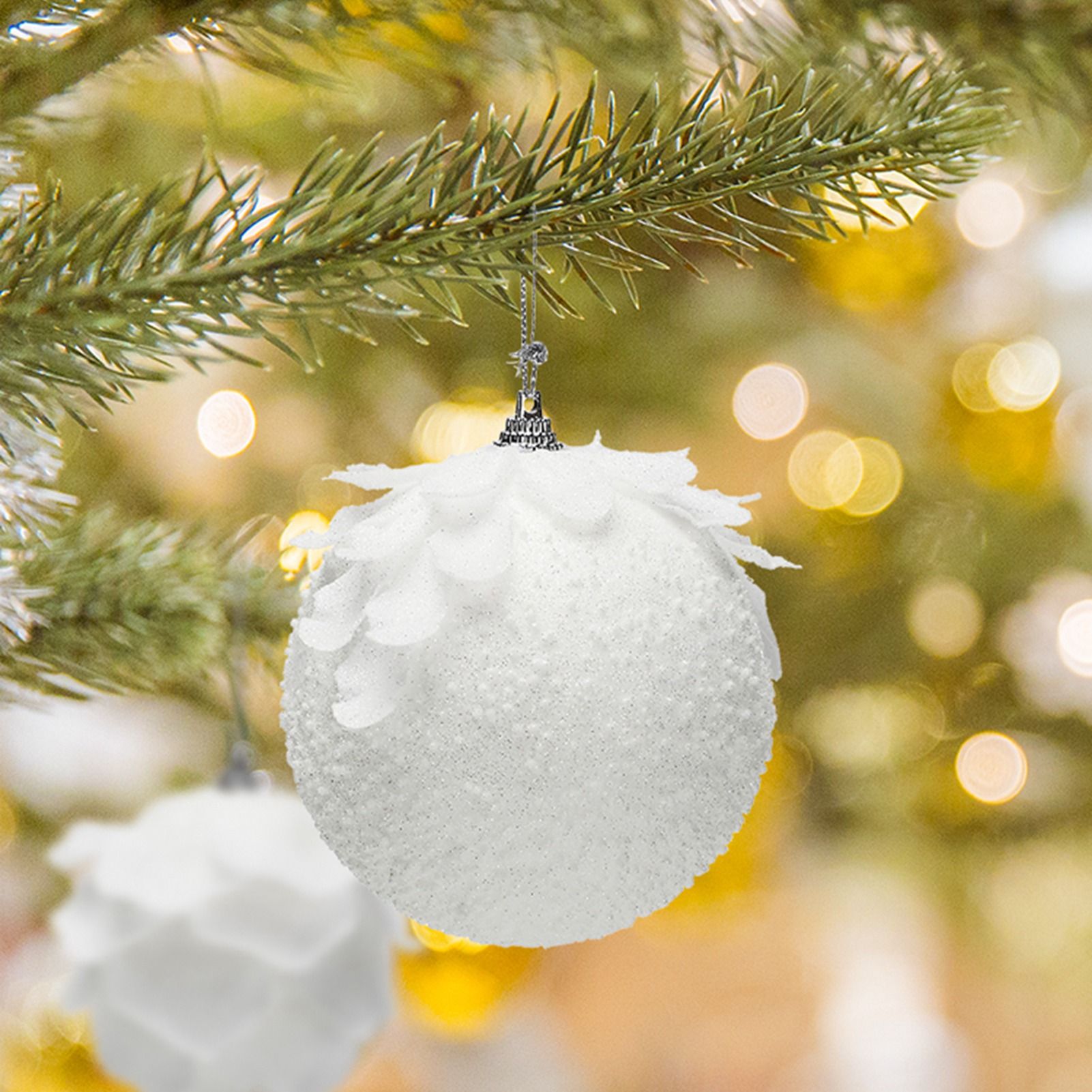 Foam Ball Snow White Christmas Ball Pendant Christmas Tree Decoration Pendant โ image 2