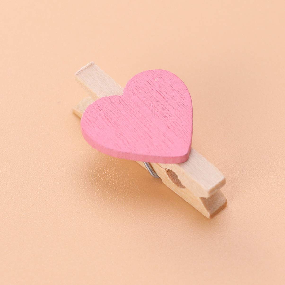 50pcs Clothes pins Mini Wooden Clips Clothespins Crafts Clips with Hearts for Wedding Party Valentines Day Decoration Photo Wood โ image 5