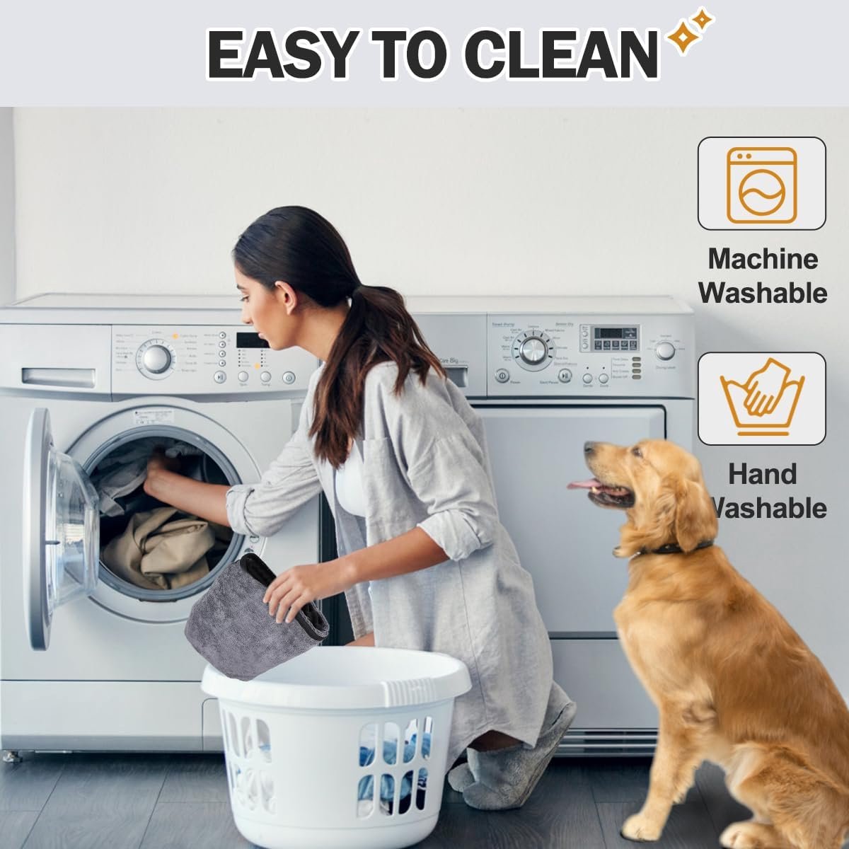 Dog bathrobe - Pet bath towel - Bathrobes for pets - Dog drying coat Bath towel - Dog towel - super absorbent dog towel - with Velcro - adjustable - for large โ image 6