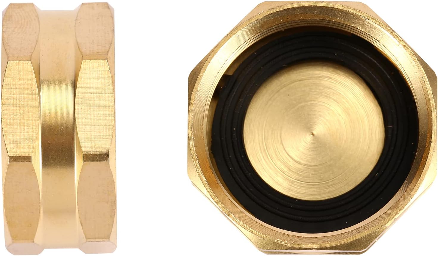 2 Pack Garden Hose End Caps with Washers, Brass Spigot Cap, 3/4" Female End Cap โ image 4