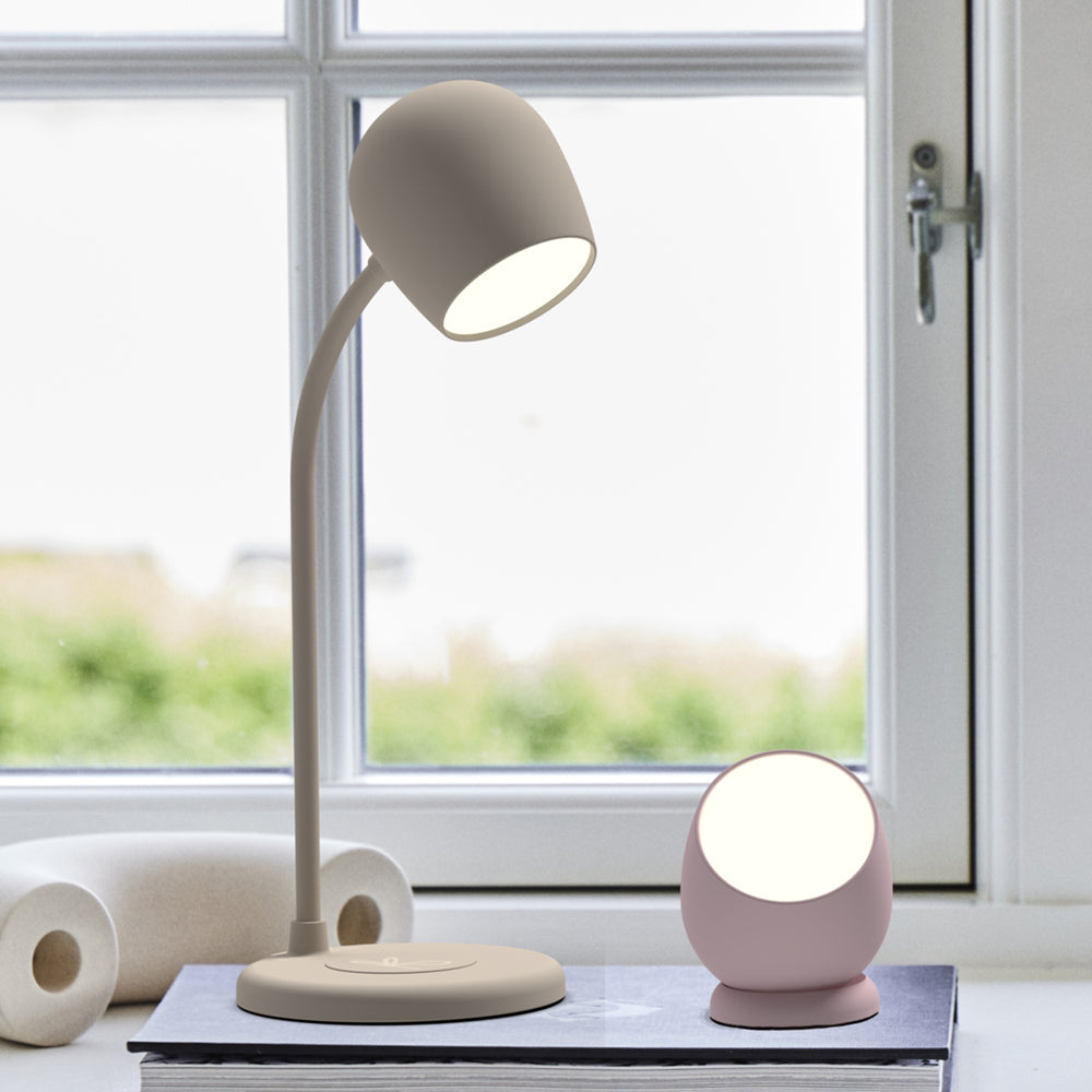 Kreafunk Ellie Lamp W/ Qi Charger And Bluetooth Speaker - Ivory Sand โ image 2